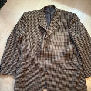 Chaps Men's Tan and Brown Plaid Blazer